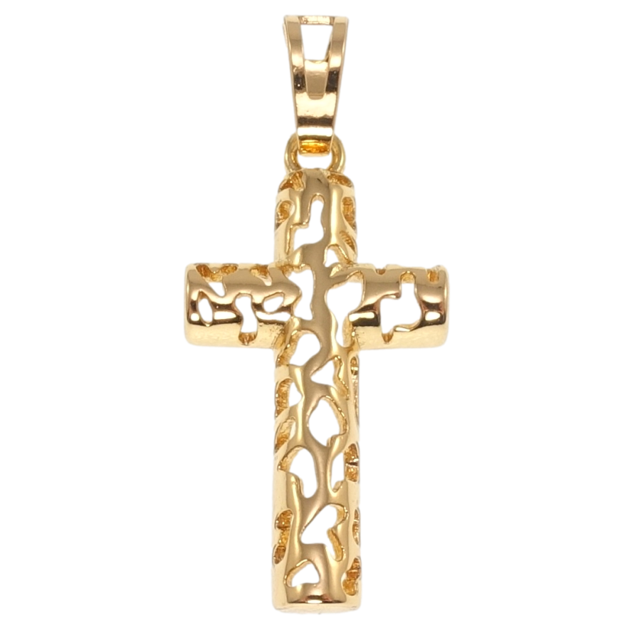 Кулон Xuping Позолота 18K Декоративный Крест с узором вырезами для цепочки до 6мм фото №1