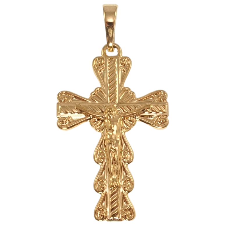 Кулон Xuping Позолота 18K Декоративный Крест с Распятием для цепочки до 6мм фото №1