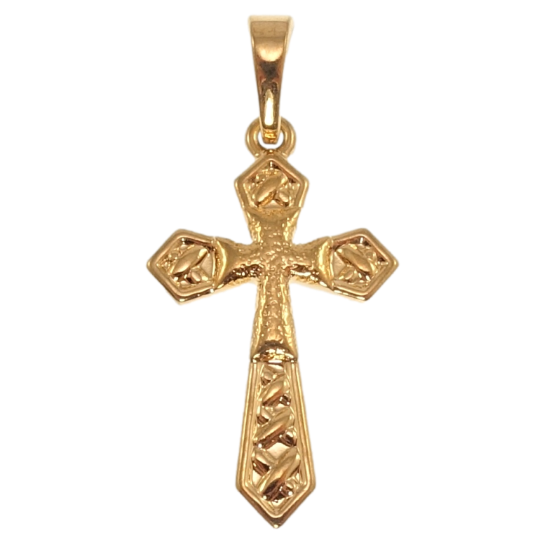 Кулон Xuping Позолота 18K Декоративний Хрест з візерунком для ланцюжка до 5мм фото №1