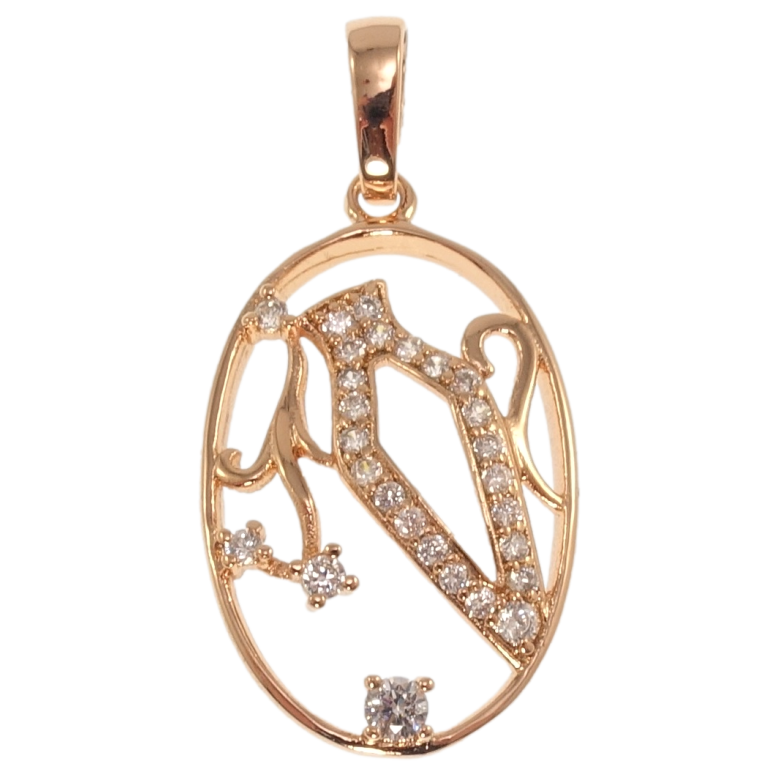Кулон Xuping Позолота РВ Знак Зодіаку Водолій для ланцюжка до 6мм фото №1