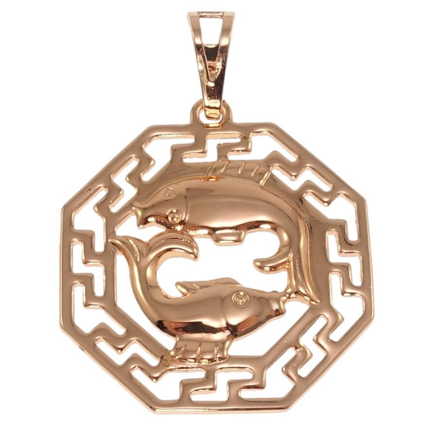 Кулон Xuping Позолота РО Знак Зодиака Рыбы для цепочки до 7мм фото №1