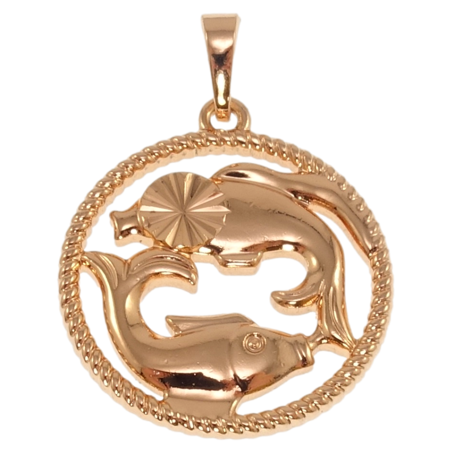 Кулон Xuping Позолота РО Знак Зодиака Рыбы для цепочки до 5мм фото №1