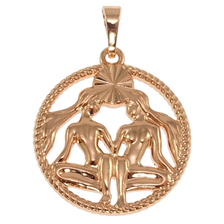 Кулон Xuping Позолота РО Знак Зодиака Близнецы для цепочки до 5мм фото №4