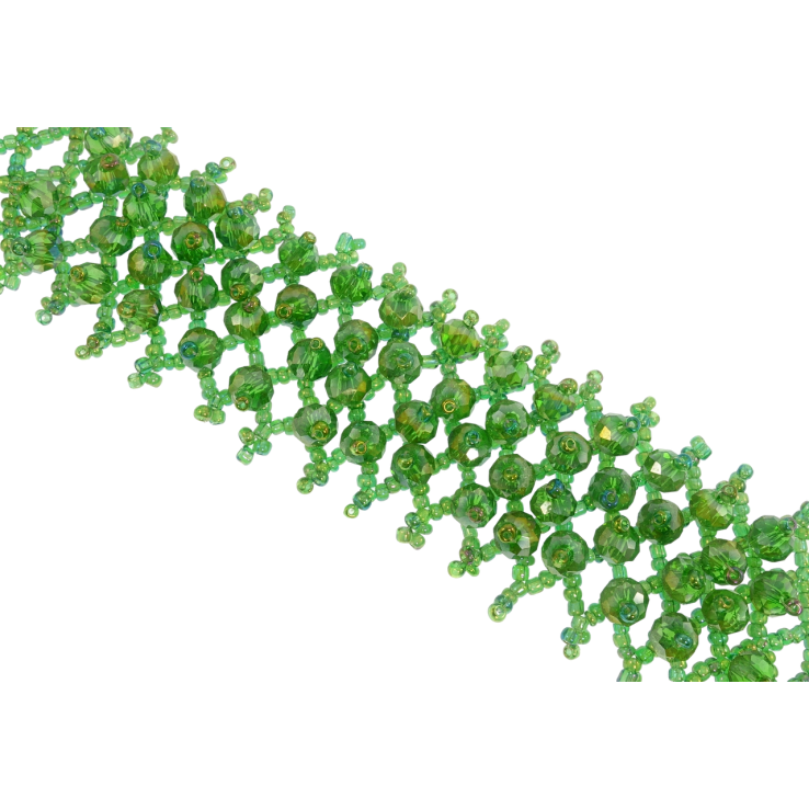 Браслет Декоративный плетенный браслет из бисера длина 20см х 3,7см фото №19