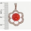 Кулон Xuping Родій Квітка з червоною намистом для ланцюжка до 6мм фото №2
