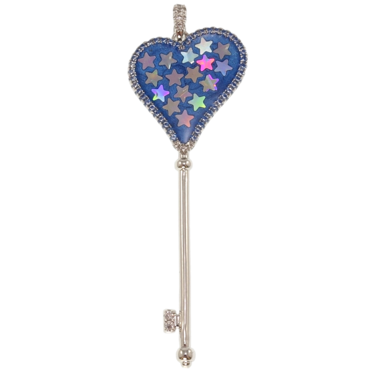 Кулон Xuping Родій Ключик з блискітками та емаллю для ланцюжка до 4мм фото №25