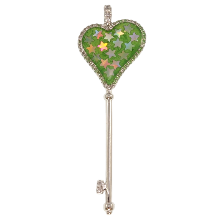 Кулон Xuping Родій Ключик з блискітками та емаллю для ланцюжка до 4мм фото №24