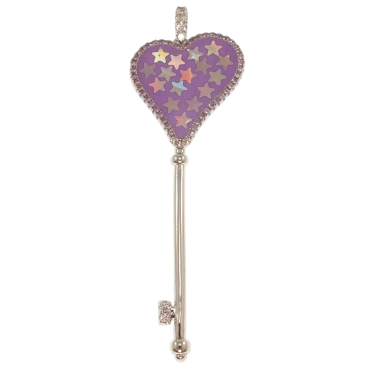 Кулон Xuping Родій Ключик з блискітками та емаллю для ланцюжка до 4мм фото №21