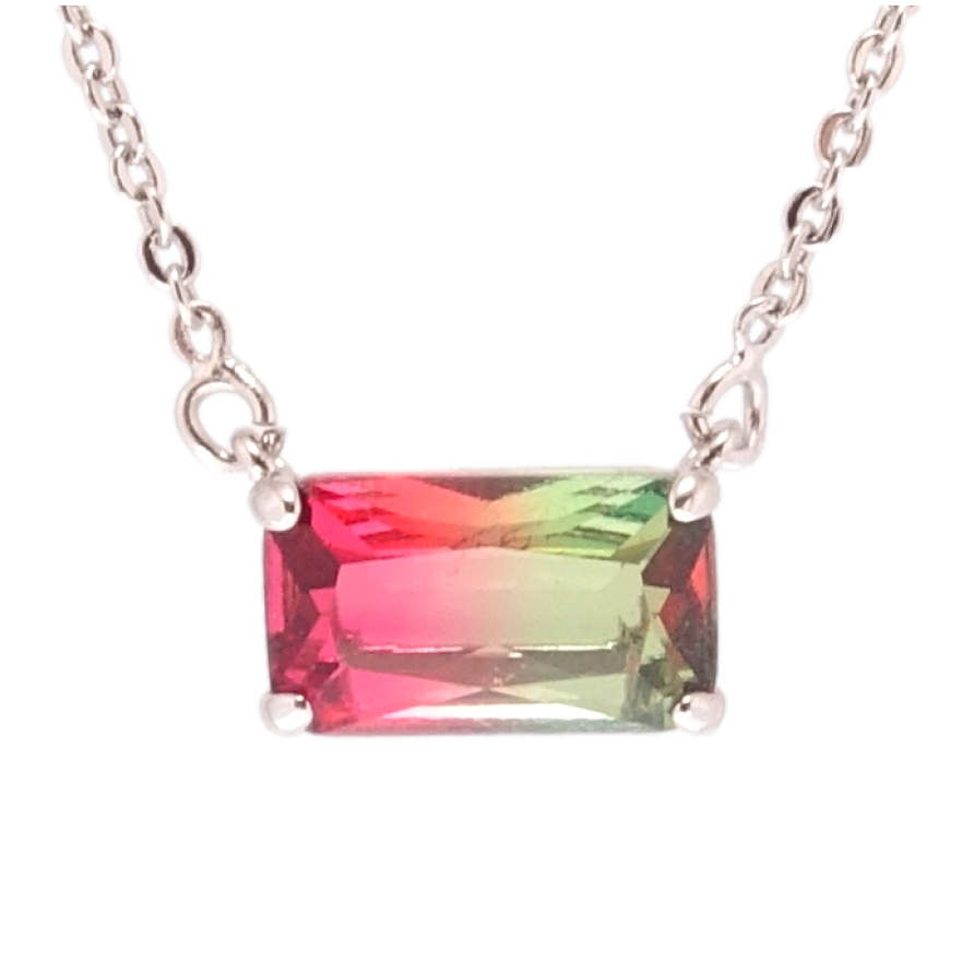 Подвеска на цепочке Xuping Родий Двухцветный кристалл размер 45-48см х 1мм фото №1