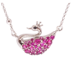 Підвіска на ланцюжку Xuping колір Родій "Лебідь з малиновими кристалами" розмір 40-45см х 1мм фото №2