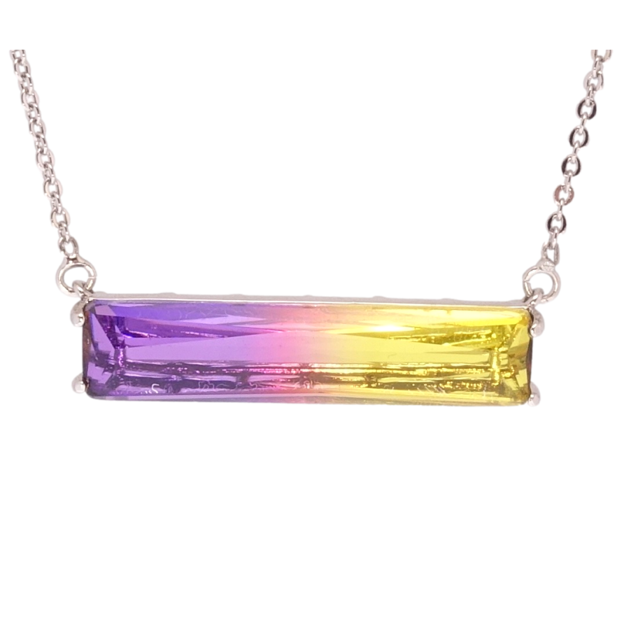 Подвеска на цепочке Xuping Родий Двухцветный кристалл размер 47-50см х 1мм фото №1