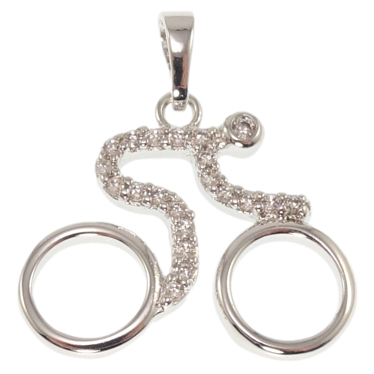 Кулон Xuping Родій Велосипедист для ланцюжка до 5мм фото №2