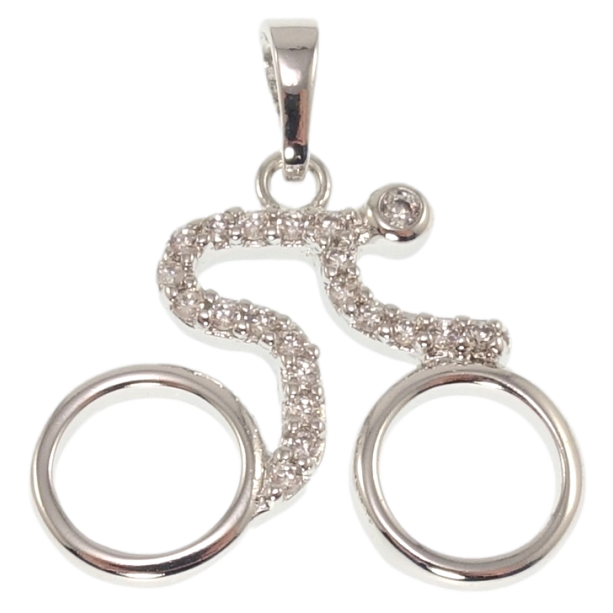 Кулон Xuping Родій Велосипедист для ланцюжка до 5мм фото №1