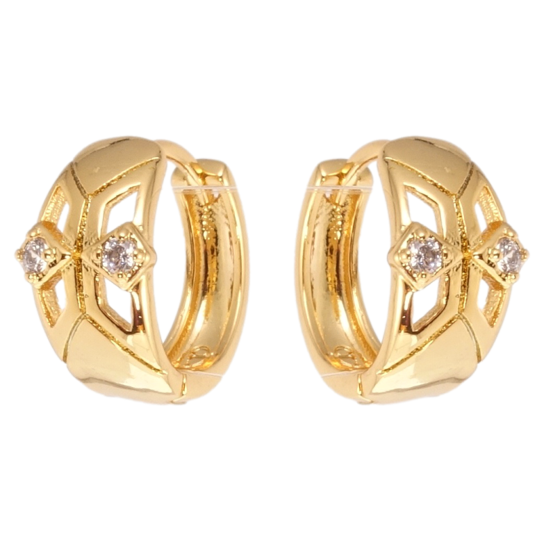 Сережки Xuping Позолота 18K колечка Вставки цирконію фото №1 Сережки Xuping Позолота 18K колечка Вставки цирконію фото №1