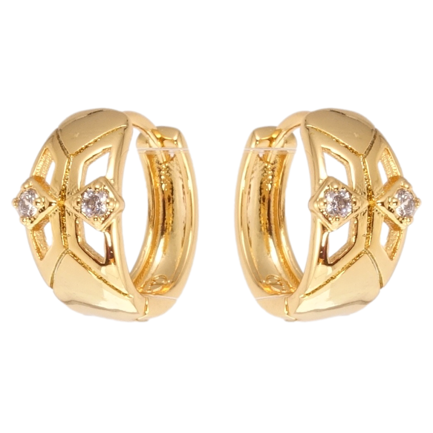 Сережки Xuping Позолота 18K колечка Вставки цирконію фото №1 Сережки Xuping Позолота 18K колечка Вставки цирконію фото №1