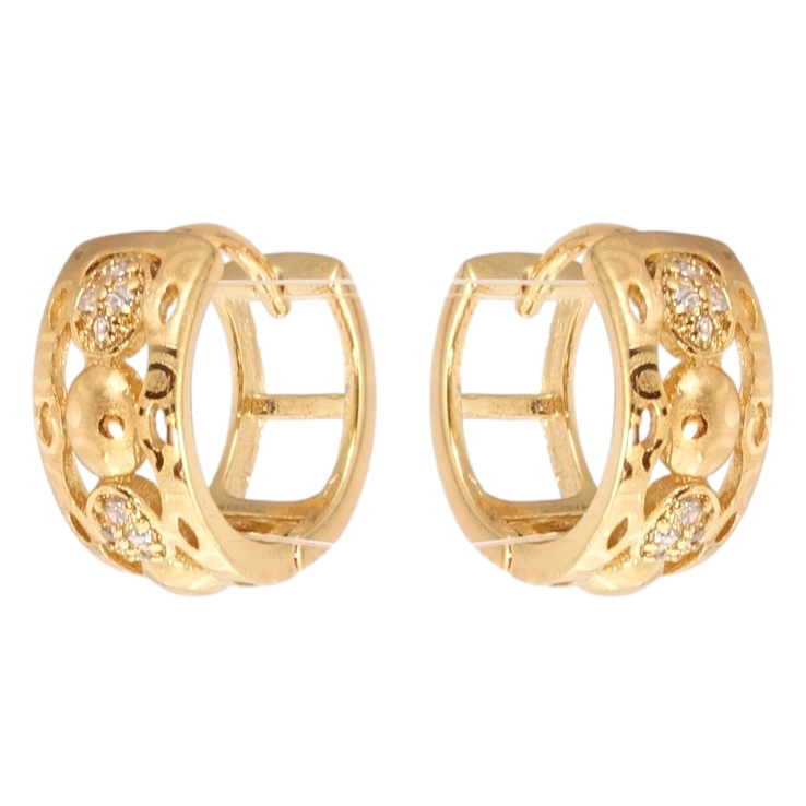 Сережки Xuping Позолота 18K колечка Вставки цирконію та візерунок напиленням фото №19 Сережки Xuping Позолота 18K колечка Вставки цирконію та візерунок напиленням фото №19