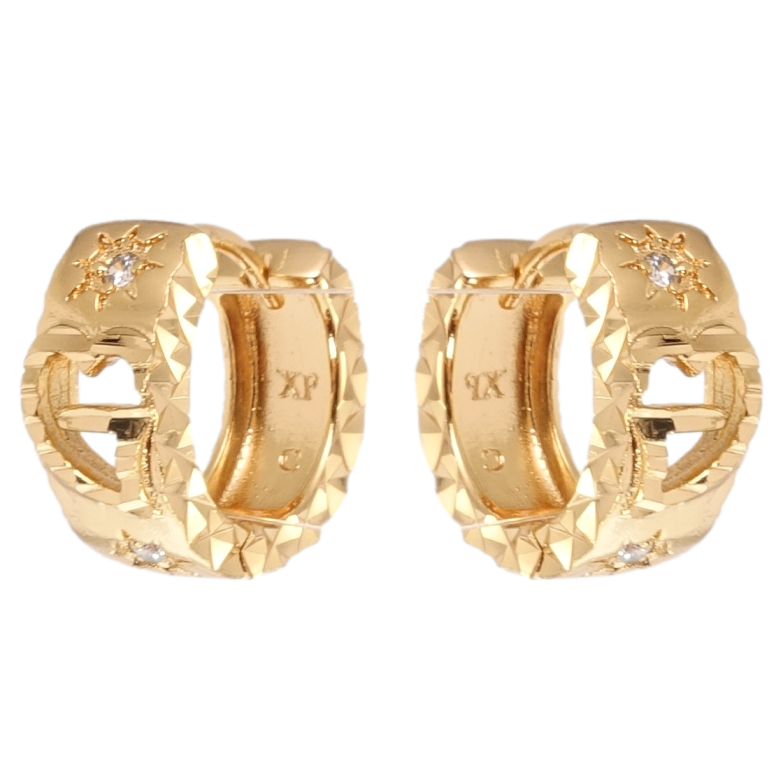 Сережки Xuping Позолота 18K колечка Візерунок серце фото №1