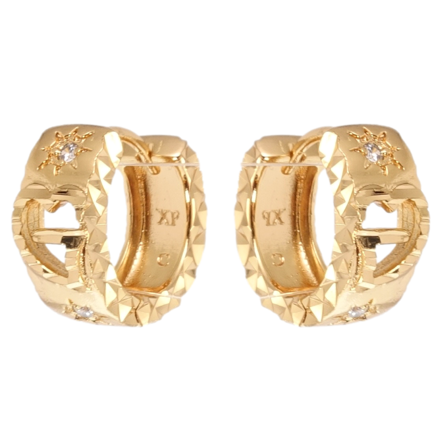 Серьги Xuping Позолота 18K колечки Узор сердце фото №1