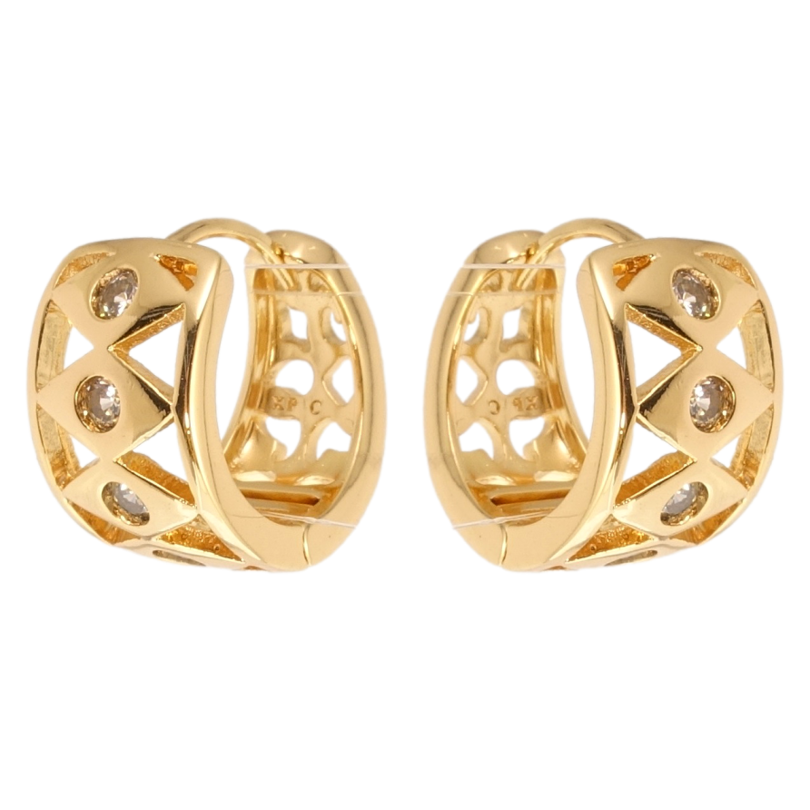 Сережки Xuping Позолота 18K колечка Орнамент із вставками цирконію фото №1