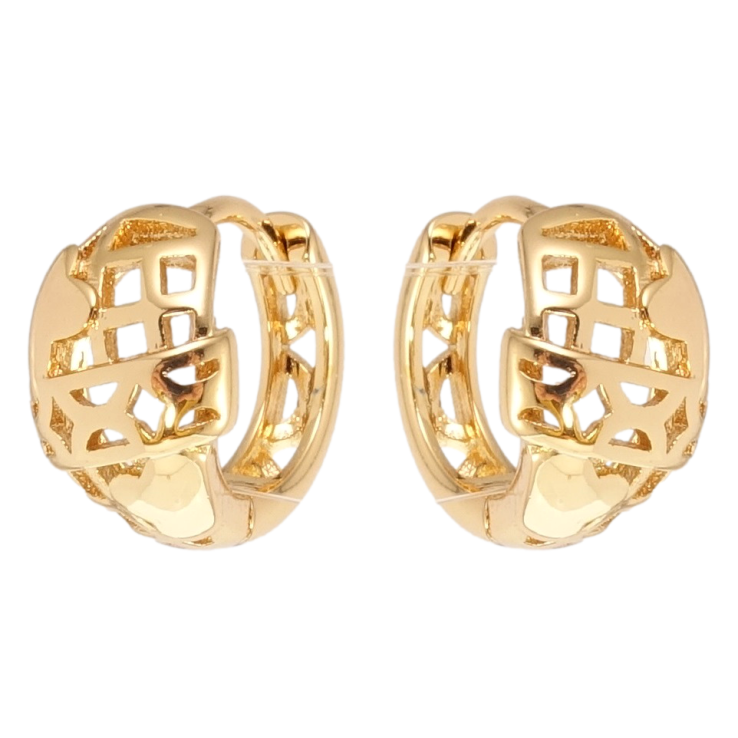 Сережки Xuping Позолота 18K колечка Різний орнамент фото №13 Сережки Xuping Позолота 18K колечка Різний орнамент фото №13