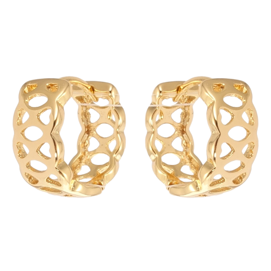 Серьги Xuping Позолота 18K колечки Резной орнамент фото №1