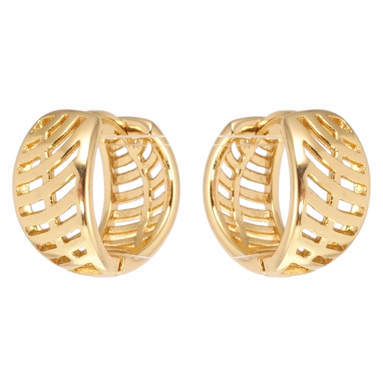 Серьги Xuping Позолота 18K колечки Резной орнамент фото №1
