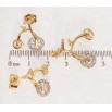 Набор Xuping Позолота + Родий Серьги Кулон Велосипед фото №2