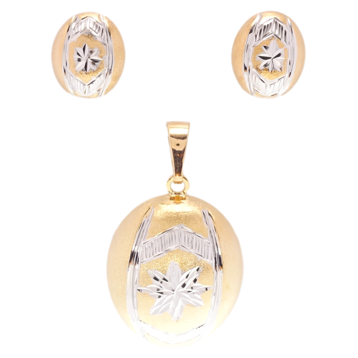 Набір Xuping Позолота + Родій Сережки Кулон Овали з візерунком насічками фото №18