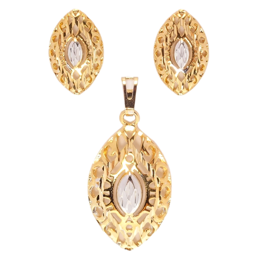 Набір Xuping Позолота + Родій Сережки Кулон Різний візерунок фото №1