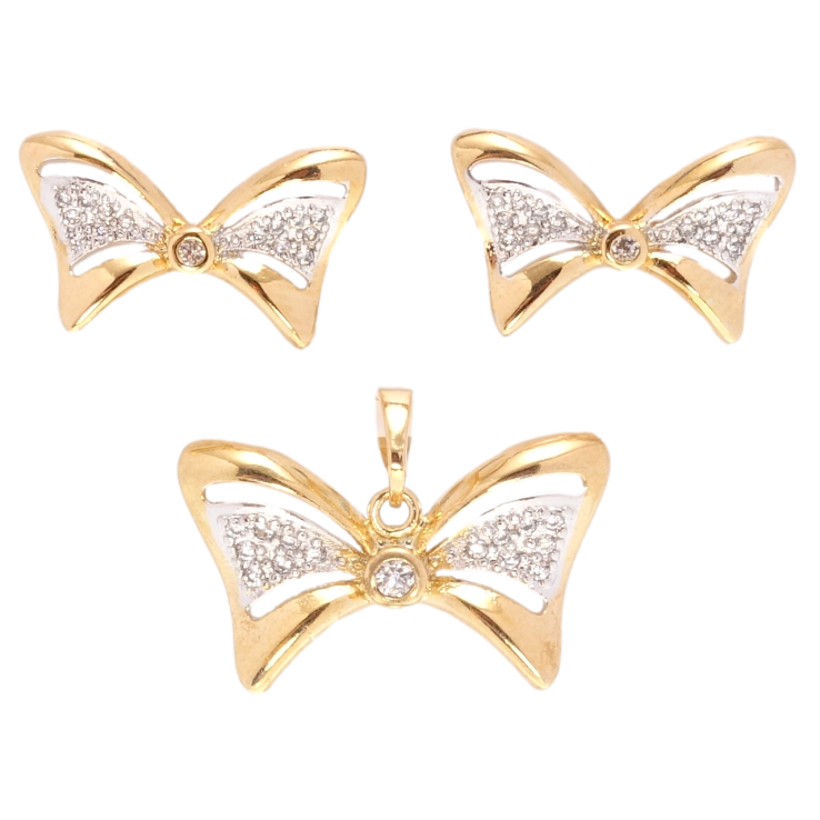 Набір Xuping Позолота + Родій Сережки Кулон Банти з цирконієм фото №22