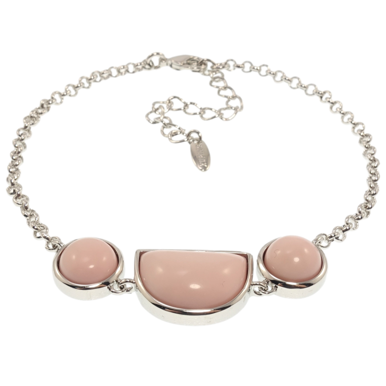 Браслет Xuping Родий Вставка три розовых камня размер с доп.цепочкой 18,5-23,5см х 2мм фото №17