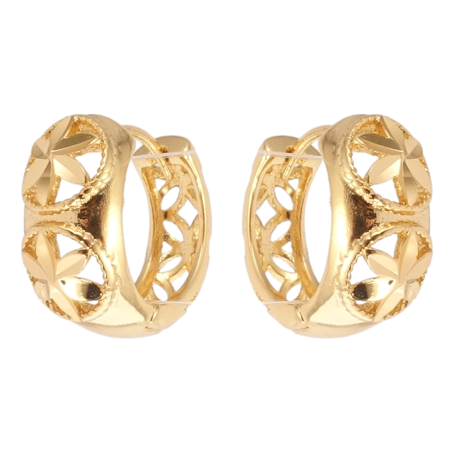 Сережки Xuping Позолота 18K колечка Декоративний квітковий орнамент фото №1