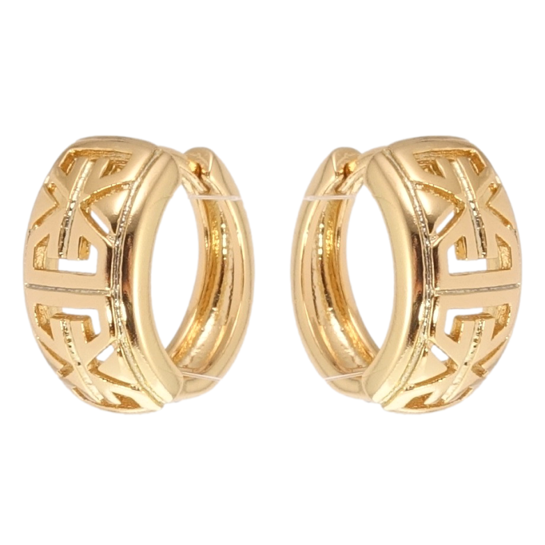 Сережки Xuping Позолота 18K колечка Декоративний різьблений орнамент фото №6