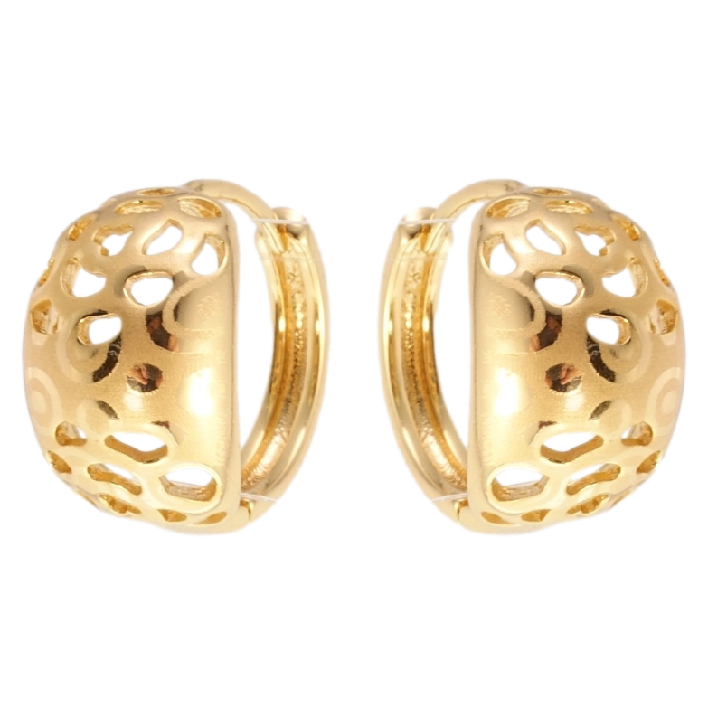 Серьги Xuping Позолота 18K колечки Декоративный резной орнамент с напылением фото №1