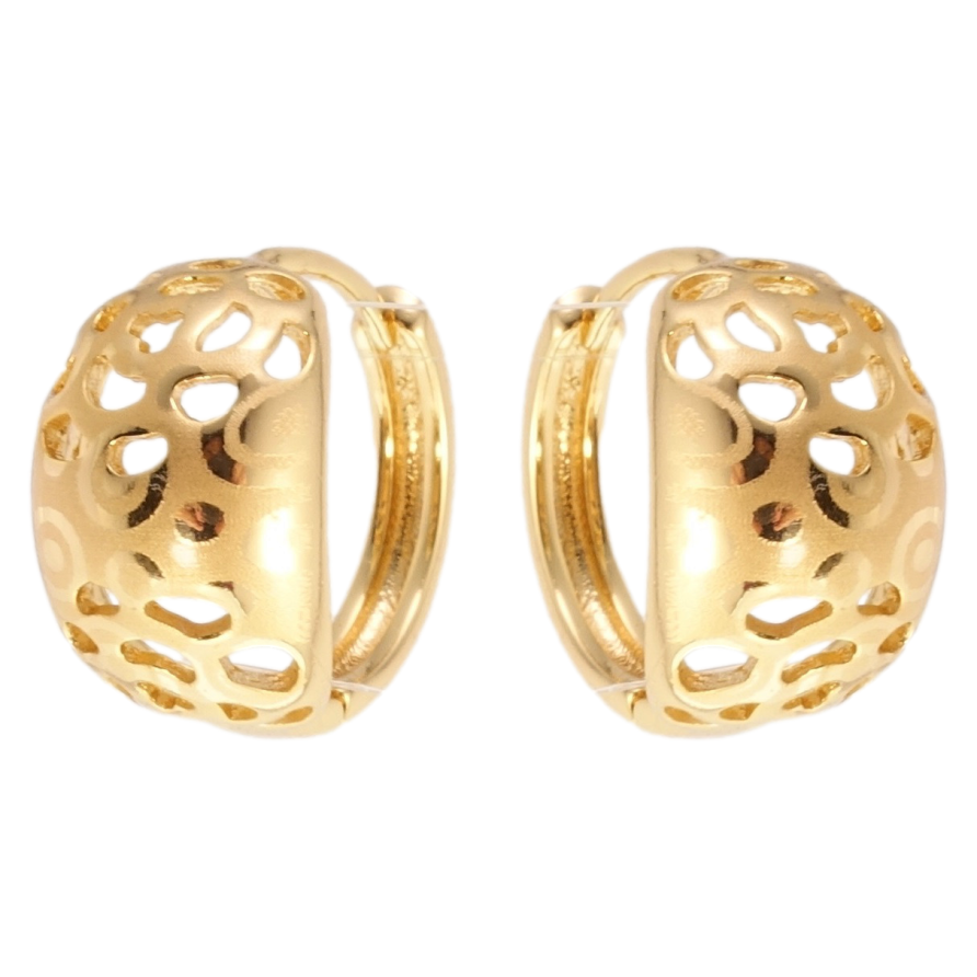 Серьги Xuping Позолота 18K колечки Декоративный резной орнамент с напылением фото №1