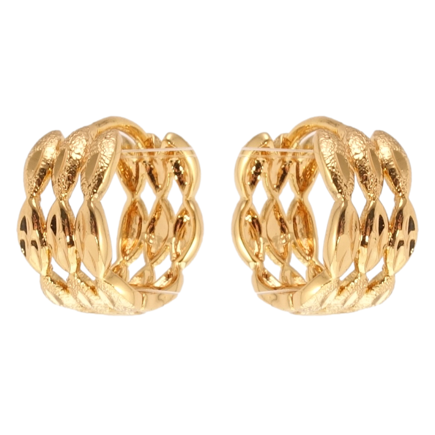 Сережки Xuping Позолота 18K колечка Декоративний орнамент із крокреню фото №1