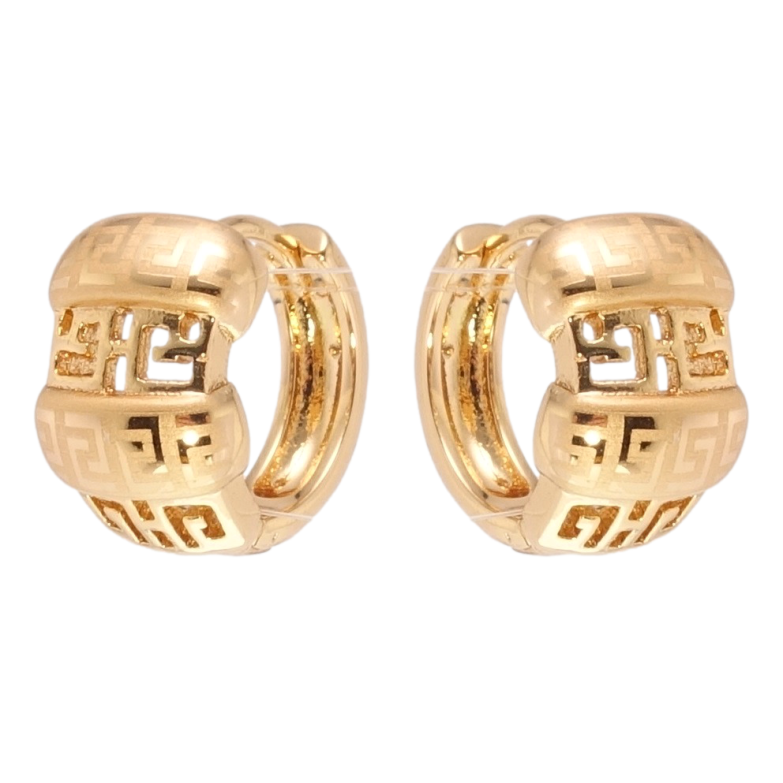 Сережки Xuping Позолота 18K колечка Різний орнамент з напиленням фото №1