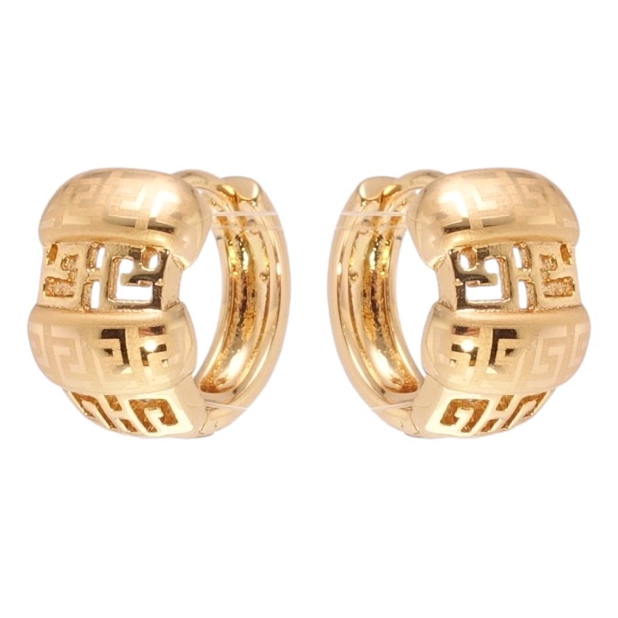 Серьги Xuping Позолота 18K колечки Резной орнамент с напылением фото №1