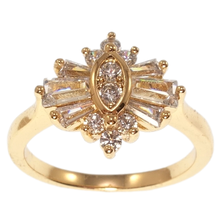 Каблучка Xuping Позолота 18K Квітка з цирконію фото №1 Каблучка Xuping Позолота 18K Квітка з цирконію фото №1