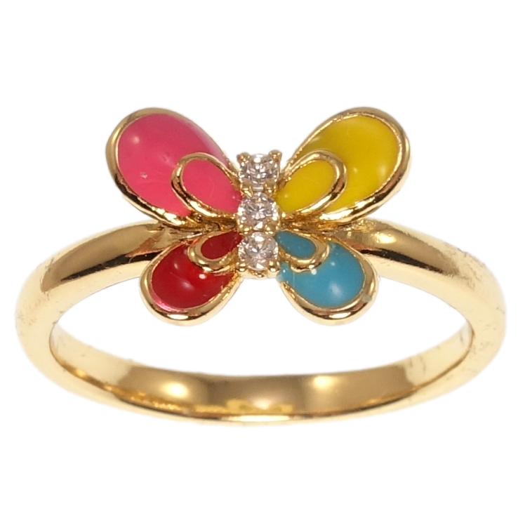 Каблучка Xuping Позолота 18K Метелик кольорова емаль фото №22