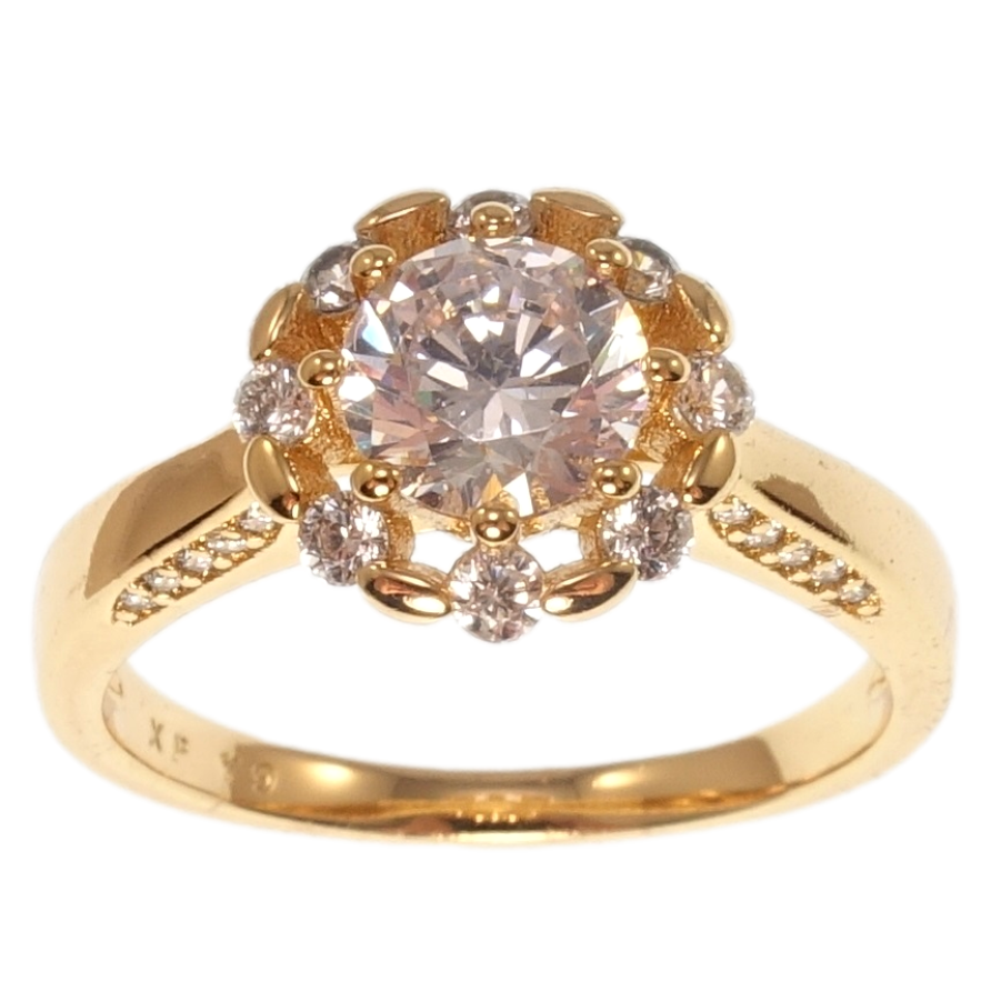 Каблучка Xuping Позолота 18K Кристальна квітка фото №1 Каблучка Xuping Позолота 18K Кристальна квітка фото №1