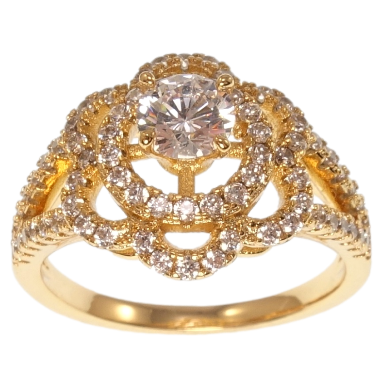 Каблучка Xuping Позолота 18K Квітка фото №2 Каблучка Xuping Позолота 18K Квітка фото №2