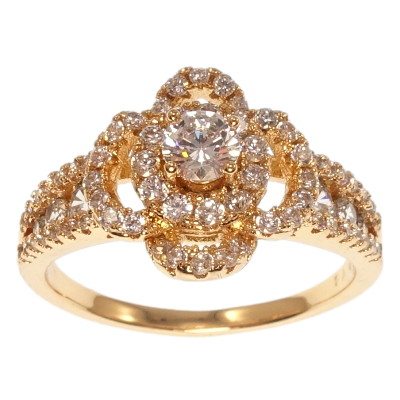 Каблучка Xuping Позолота 18K Квітка фото №2 Каблучка Xuping Позолота 18K Квітка фото №2