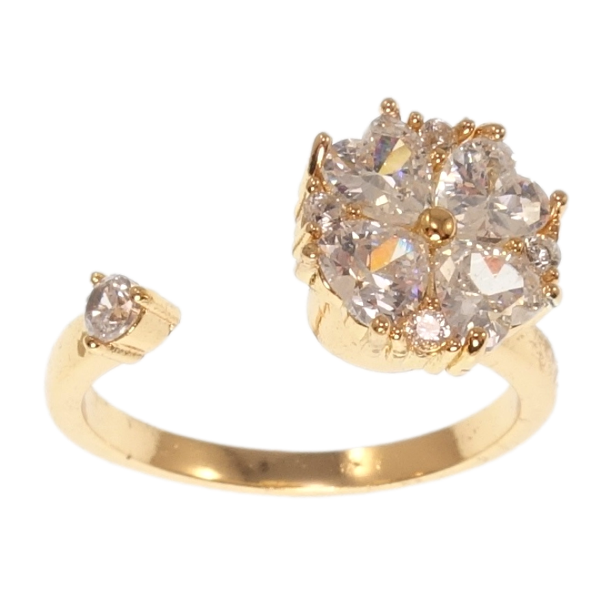 Каблучка Xuping Позолота 18K Кристальна квітка, що обертається фото №1