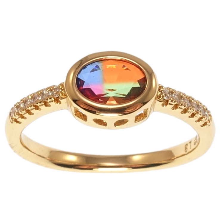 Каблучка Xuping Позолота 18K Різнокольоровий кристал фото №13