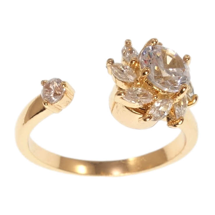 Каблучка Xuping Позолота 18K Кристальна квітка, що обертається фото №11