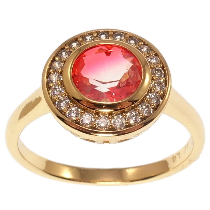 Кольцо Xuping Позолота 18K Розовый кристалл в обрамлении циркония фото №1