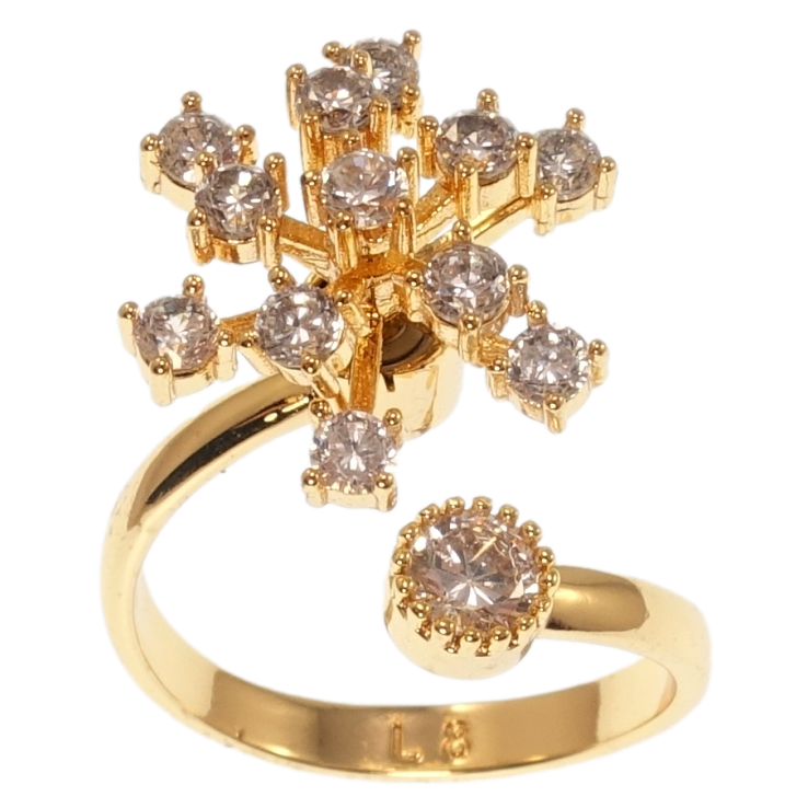 Каблучка Xuping Позолота 18K Сніжинка, що обертається фото №23 Каблучка Xuping Позолота 18K Сніжинка, що обертається фото №23