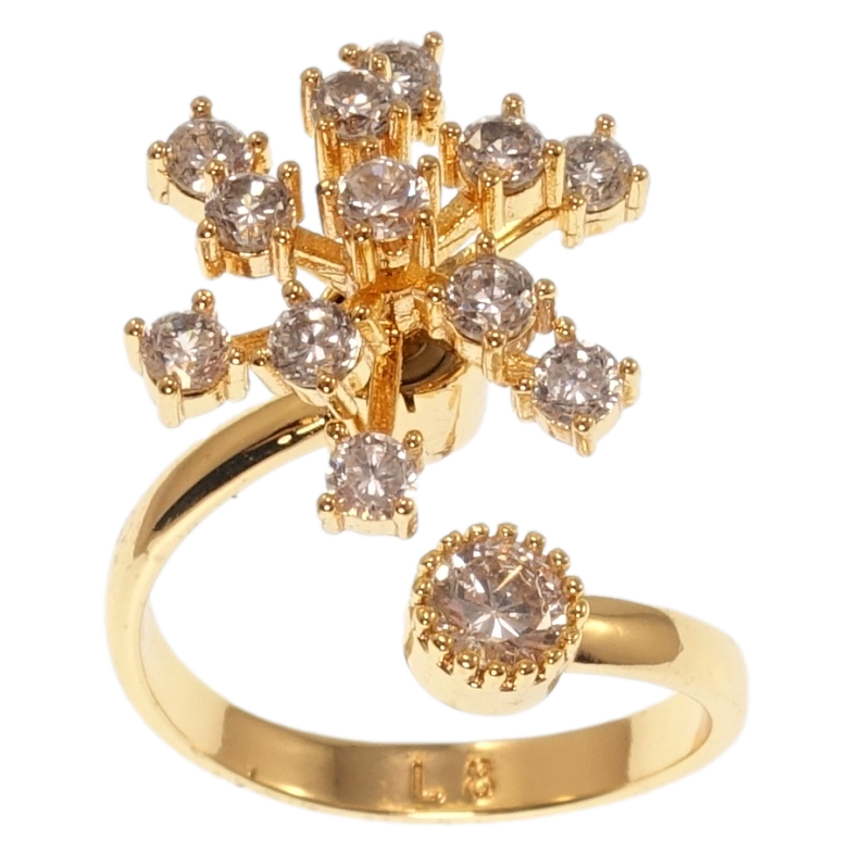 Каблучка Xuping Позолота 18K Сніжинка, що обертається фото №1 Каблучка Xuping Позолота 18K Сніжинка, що обертається фото №1