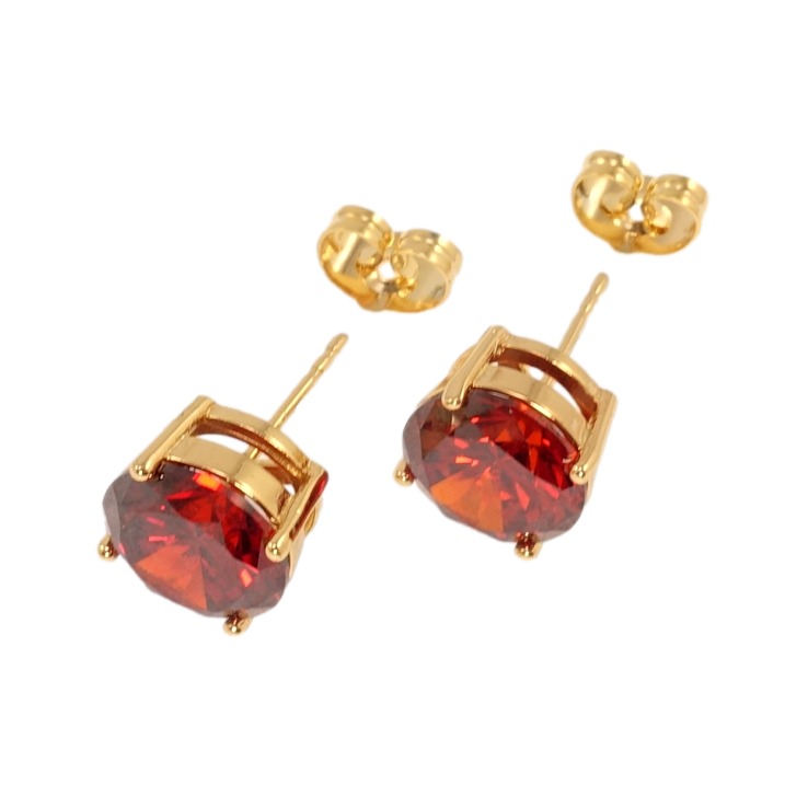 Серьги Xuping Позолота 18K пусеты Красный кристалл в 4-х крапановой оправе ø 10мм фото №14